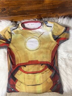 Under Armour Kids Iron Man Replica Costume Top in Gold and Red
